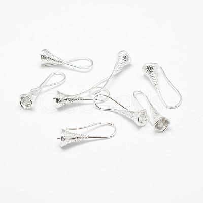 Brass Earring Hooks KK-F714-04S-1
