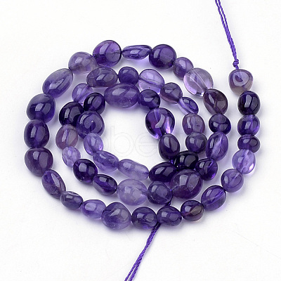 Natural Amethyst Beads Strands X-G-Q952-02-6x8-1