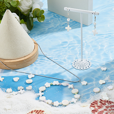 70Pcs 5 Styles Natural White Shell Beads Sets BSHE-FH0001-03-1