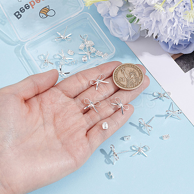 14Pcs Brass Stud Earring Findings KK-BBC0028-66S-1