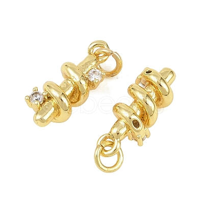 Brass Micro Pave Clear Cubic Zirconia Pendants KK-D218-15G-1