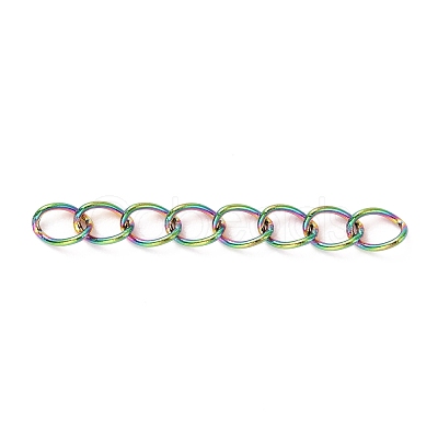 Ion Plating(IP) 304 Stainless Steel Curb Chains Extender STAS-WH0032-02B-M-1