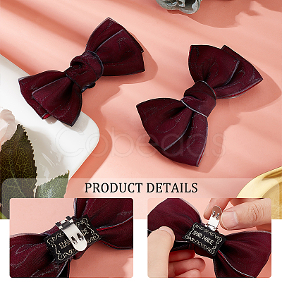 Polyester Bowknot Shoe Decorations AJEW-WH0323-25D-1