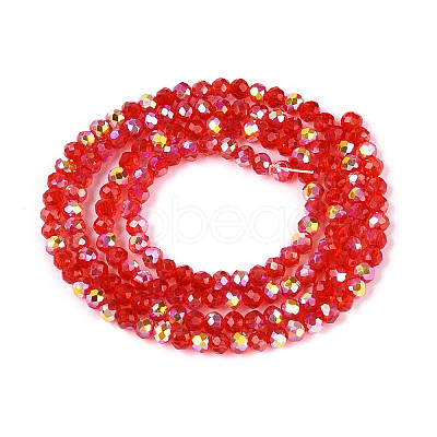 AB Color Plated Transparent Glass Rondelle Beads Strands EGLA-T029-2mm-10G-1