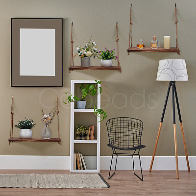 4Pcs Rectangle Wooden Hanging Stands for Plants ODIS-WA0001-15-1