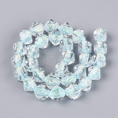 Handmade Foil Glass Beads Strands FOIL-Q002-06B-1