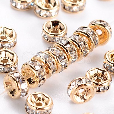 Brass Rhinestone Spacer Beads X-RB-A014-Z4mm-01LG-NF-1