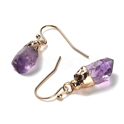 Natural Amethyst Dangle Earrings EJEW-G413-01B-G-1