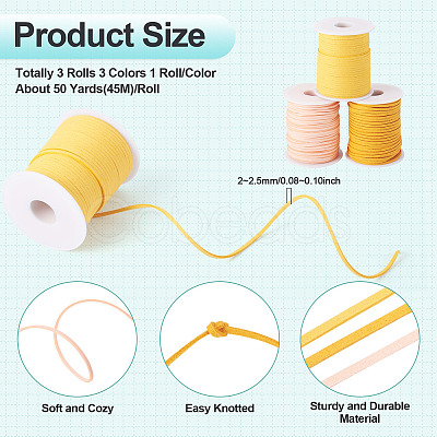 3 Rolls 3 Colors Faux Suede Cord LW-TA0001-07-1