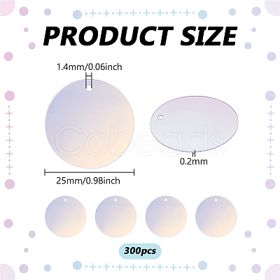 Iridescent PVC Paillette/Sequins Pendants PVC-PH0001-38B-1
