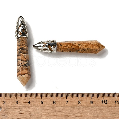 Natural Picture Jasper Pointed Big Pendants G-Z055-01P-08-1