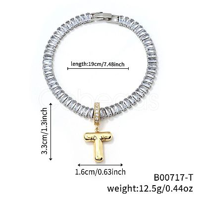 Fashionable Brass Charm Bracelets LI7211-20-1