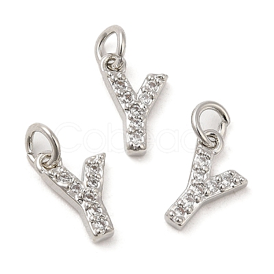 Brass Micro Pave Grade AAA Cubic Zirconia Charms ZIRC-P067-11P-Y-NR-1