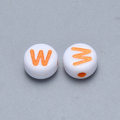 Craft Acrylic Horizontal Hole Letter Beads SACR-S201-11W-1