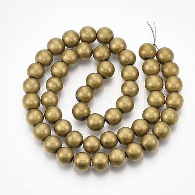Electroplate Non-magnetic Synthetic Hematite Beads Strands G-R363-10mm-01-1