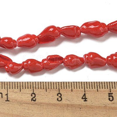 Spray Painted Natural Spiral Shell Beads Strands BSHE-G039-08E-1