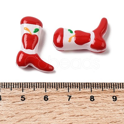 Boot Baking Paint Glass Enamel Beads LAMP-C020-02J-1