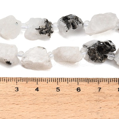 Raw Rough Natural Tourmalinated Quartz Beads Strands GG-CBA0B77-A13-01-1