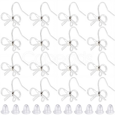 28Pcs Bowknot Shape Brass Earring Hook DIY-SP0001-06P-1