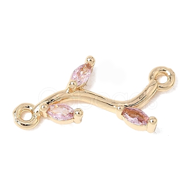 Brass Micro Pave Cubic Zirconia Connector Charms CU-CBAA2A4-01G-01-1