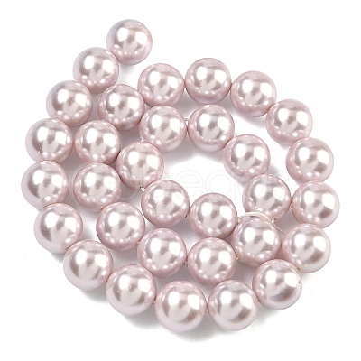Electroplated Shell Pearl Beads Strands BSHE-G041-12mm-06-1