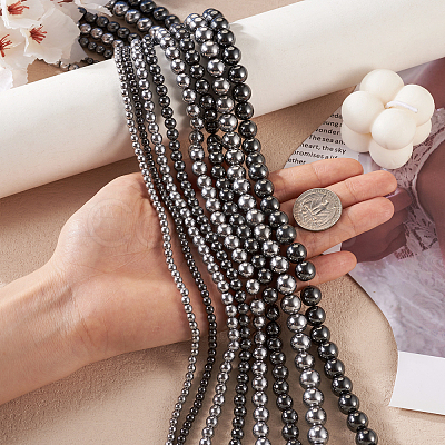 8 Strands 8 Styles Non-magnetic Synthetic Hematite Beads Strands G-TA0001-41-1