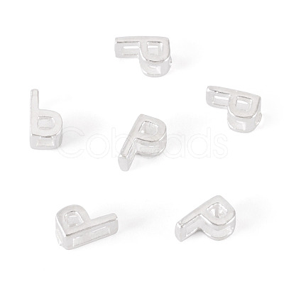 6Pcs 925 Sterling Silver Hollow Initial Beads STER-TA0001-53P-1
