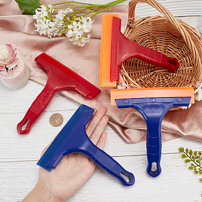 4Pcs 4 Colors PP Plastic Car Ice Scrapers AJEW-GL0001-38-1