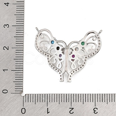 Brass Pave Cubic Zirconia Connector Charms CU-CBAF17A-14P-1