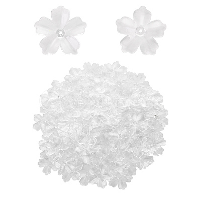 Flower Acrylic Beads TACR-YW0001-17-1