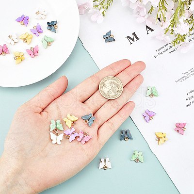 Light Gold Plated Acrylic Charms PALLOY-SC0002-58-1