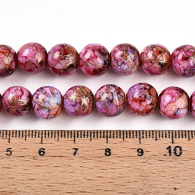 Baking Paint Glass Beads Strands X-DGLA-N003-10mm-B03-1