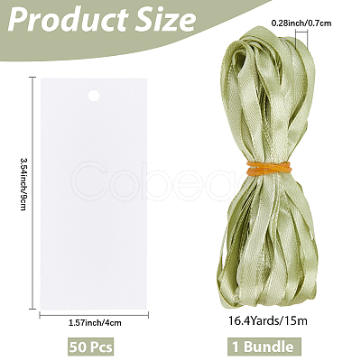50Pcs Blank Rectangle White Paper Gift Tags CDIS-CN0001-03A-1