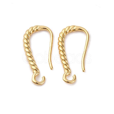 Brass Clear Cubic Zirconia Earring Hooks KK-L242-26G-1