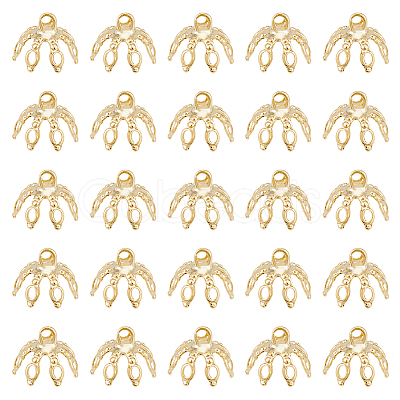 60Pcs Brass Bead Cap Pendant Bails KK-HY0003-04-1