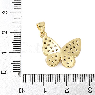Brass Micro Pave Cubic Zirconia Pendants X-KK-P293-15G-1