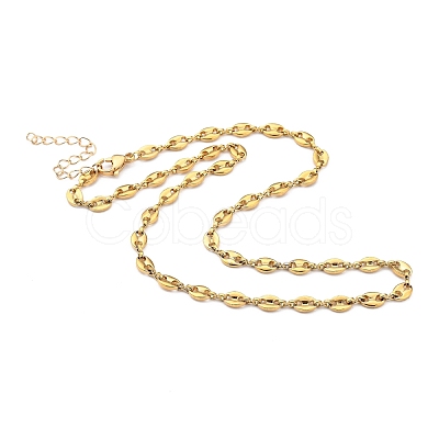 304 Stainless Steel Coffee Bean Chain Necklaces NJEW-JN03046-1