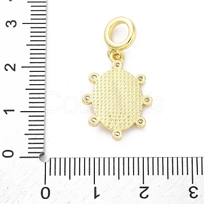 Brass Micro Pave Cubic Zirconia European Dangle Charms KK-D325-25G-03-1