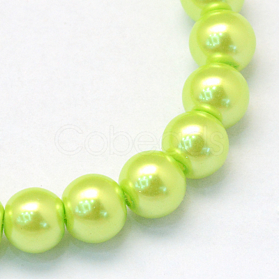 Baking Paint Pearlized Glass Pearl Round Bead Strands HY-Q003-4mm-66-1