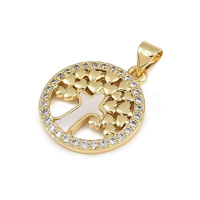Brass Micro Pave Cubic Zirconia Pendants KK-D376-01G-1