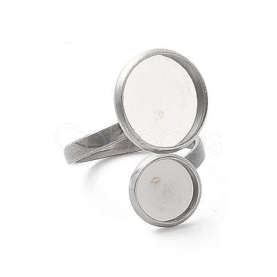 Non-Tarnish 304 Stainless Steel Open Cuff Ring Findings STAS-E124-05H-P-1