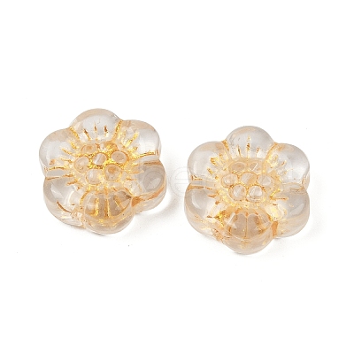 Baking Paint and Golden Metal Enlaced Glass Beads DGLA-T004-10B-1