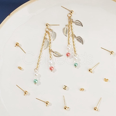 20Pcs Brass Post Earring Findings KK-PH0001-78-1
