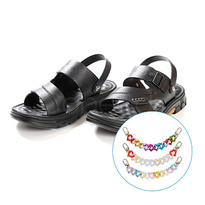 6Pcs 3 Styles Heart Acrylic Boot Strap Chains FIND-GO00002-1
