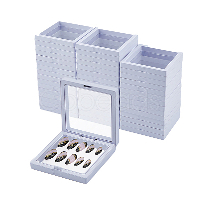 Square Plastic Jewelry Presentation Boxes CON-WH0097-04-1