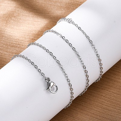 Brass Cable Chain Necklaces NJEW-D302-82P-1