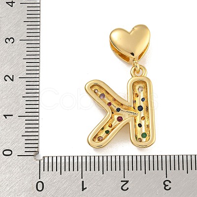 Brass Micro Pave Colorful Cubic Zirconia Pendants KK-P281-01G-K-1