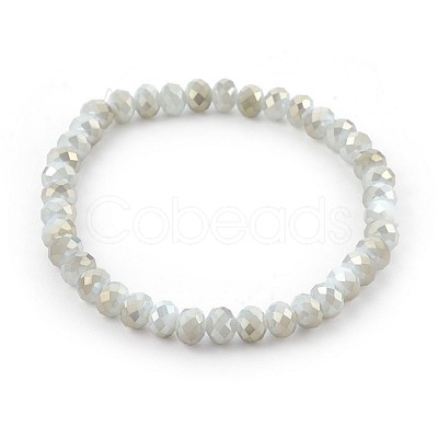 Electroplate Glass Beads Stretch Bracelets BJEW-JB04021-1