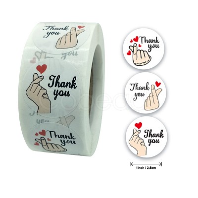 3 Styles Thank You Stickers Roll STIC-PW0002-108-1