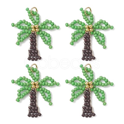 Glass Seed Beaded Pendants PALLOY-MZ01251-01-1